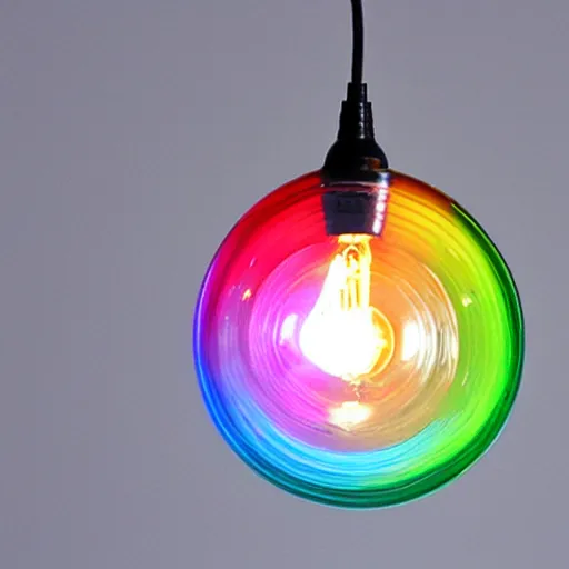 Prompt: a rainbow light bulb