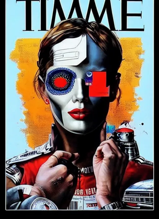 Prompt: TIME magazine cover, the coming AI singularity, by Chevrier, 4k