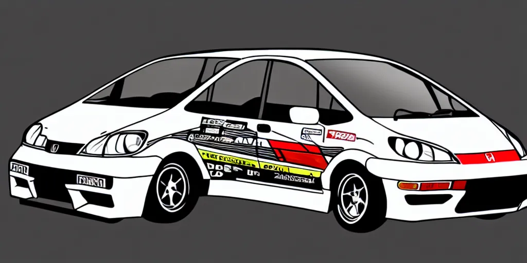 Image similar to honda jazz 2 0 0 6 initial d, anime art