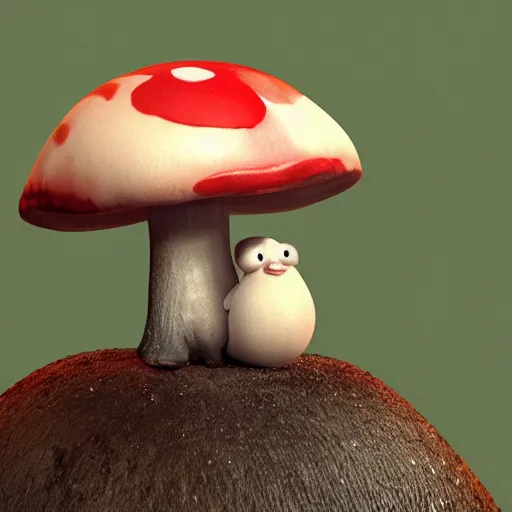 Prompt: cute rate sitting on a mushroom, still from a pixar movie, 3d render, CGsociety, blender, octane render, beautiful lighting