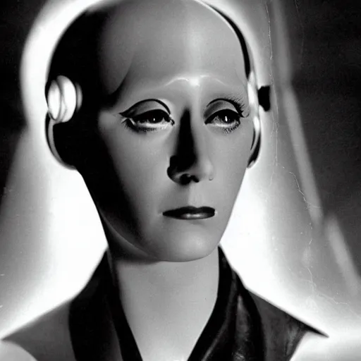 Prompt: Brigitte Helm as Maria in the film Metropolis by Fritz Lang reimagined by Industrial Light and Magic