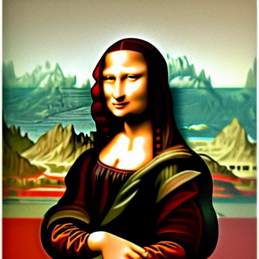 Image similar to cyborg Mona Lisa