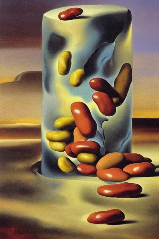 Image similar to Soft Construction with Boiled Beans (Premonition of Civil War), oil painting by Salvador Dali