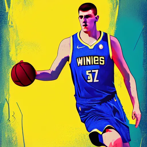 Image similar to nikola jokic digital art