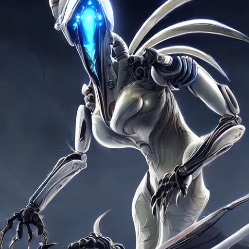 Image similar to highly detailed exquisite warframe fanart, worms eye view, looking up at a giant 500 foot tall beautiful saryn prime female warframe, as a stunning anthropomorphic robot female dragon, sleek smooth white plated armor, unknowingly standing elegantly over your view, you looking up from the ground between the robotic legs, nothing but a speck to her, detailed legs towering over you, proportionally accurate, anatomically correct, sharp claws, two arms, two legs, robot dragon feet, camera close to the legs and feet, giantess shot, upward shot, ground view shot, leg and thigh shot, epic shot, high quality, captura, realistic, professional digital art, high end digital art, furry art, macro art, giantess art, anthro art, DeviantArt, artstation, Furaffinity, 3D, 8k HD render, epic lighting