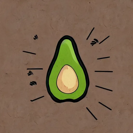 Prompt: avocado being stolen, parietal art style, cave painting, inside a cavern