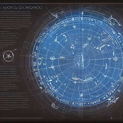 Prompt: gnostic moon diagram astrological map and control panel by jessica rossier