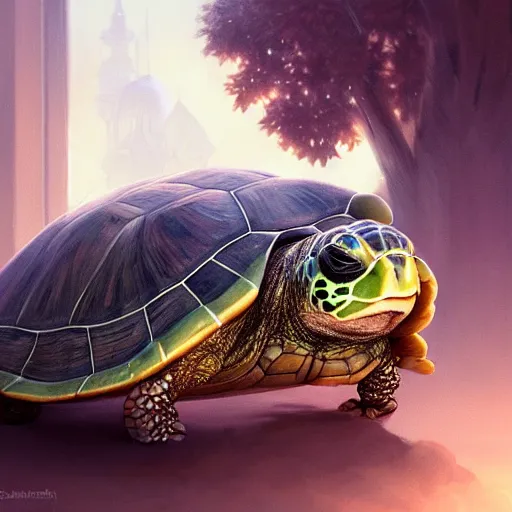 Prompt: amazingly beautiful portrait of a hyper realistic turtle ( ( mitch mcconnell ) ) by greg rutkowski, artgerm, alphonse mucha, concept art, octane render, highly detailed, high quality, 8 k, soft lighting, path traced