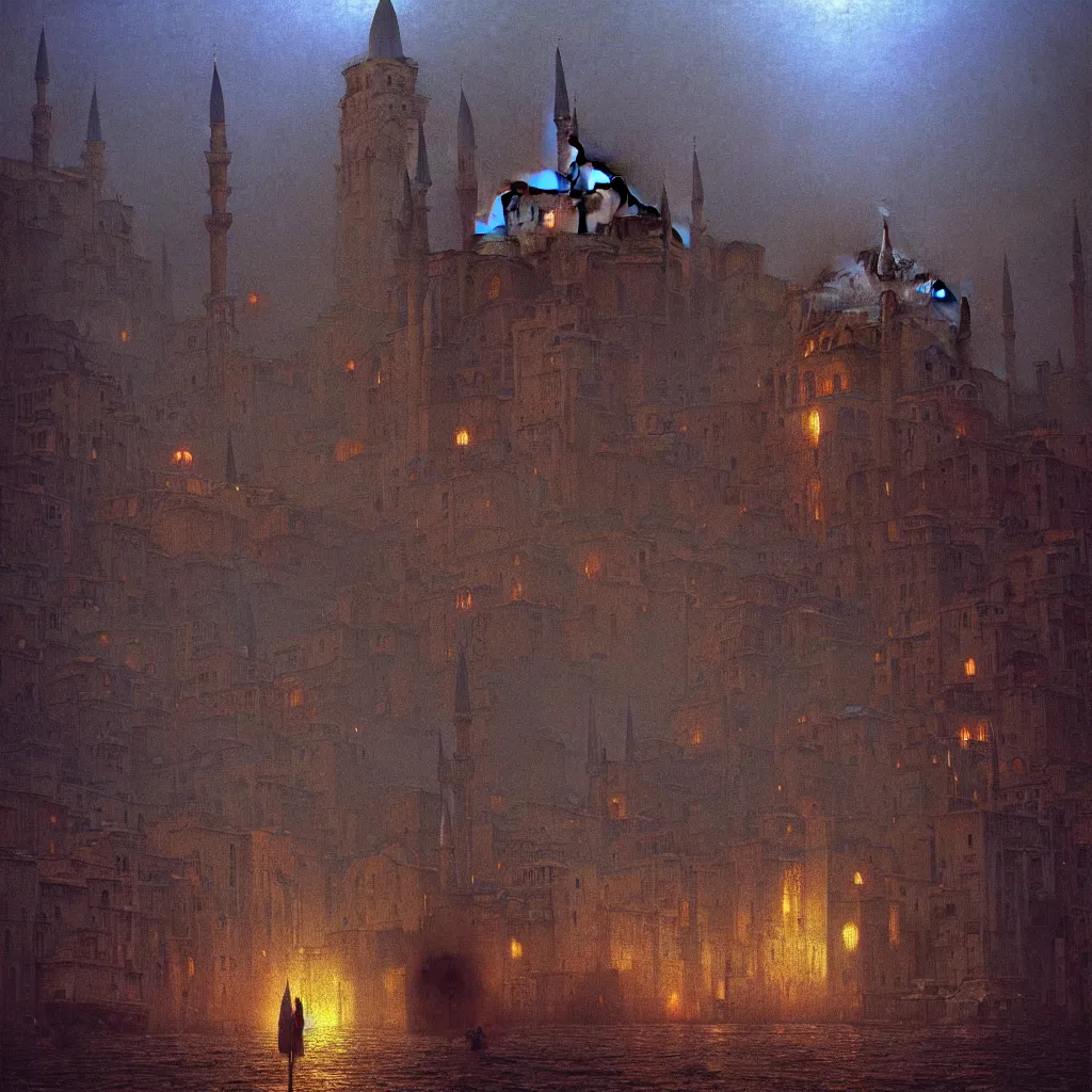 Image similar to a cinematic scene from the istanbul, concept art by beksinski and jean delville, dramatic lighting, ultra hd, hdr, 8 k