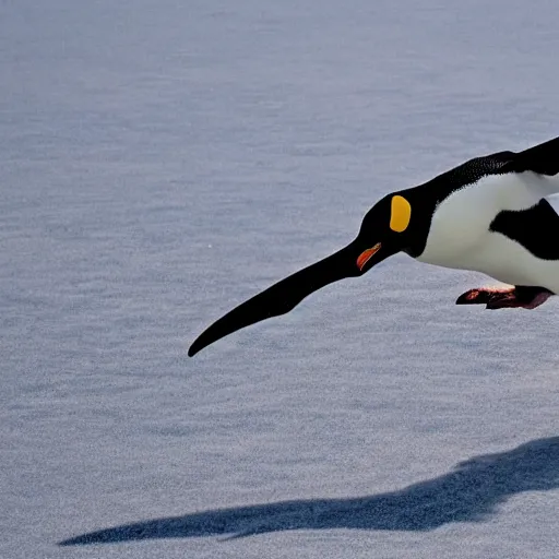 Prompt: a penguin flies around the world with planes