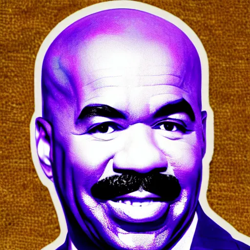 Image similar to steve harvey made of blue green and purple ice