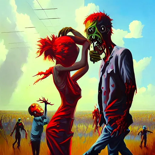 Prompt: zombie apocalypse by rhads, detailed