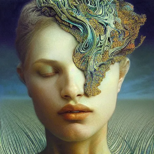 Prompt: queen of jupiter by zdzisław beksinski!!!, iris van herpen, raymond swanland and alphonse mucha. highly detailed!, hyper - real, beautiful!