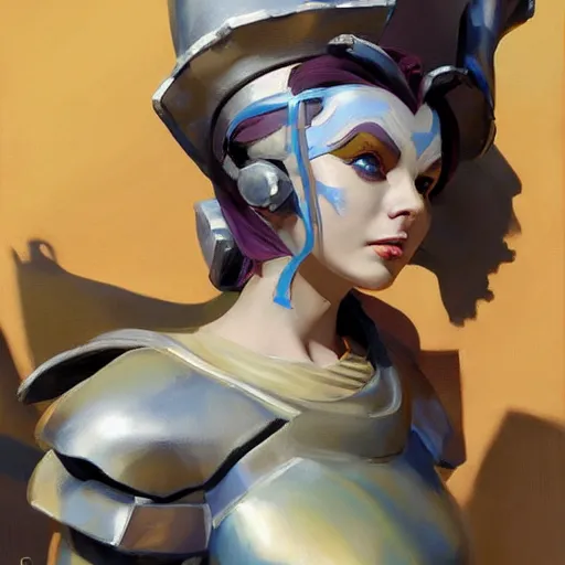 Image similar to greg manchess portrait painting of partially armored alice from alice in wonderland as overwatch character, medium shot, asymmetrical, profile picture, organic painting, sunny day, matte painting, bold shapes, hard edges, street art, trending on artstation, by huang guangjian, gil elvgren, ruan jia, randy vargas, greg rutkowski