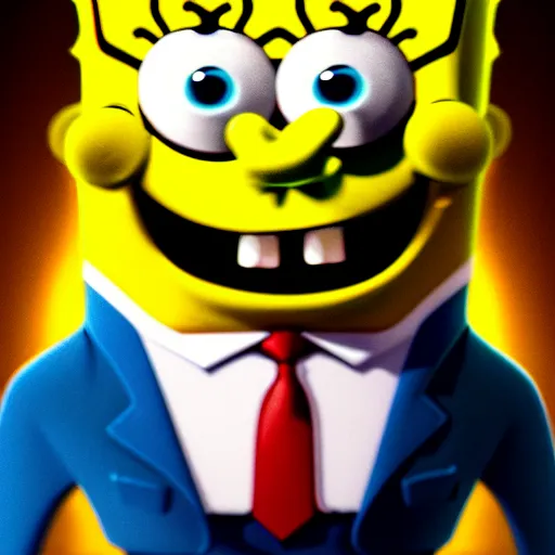 Image similar to perfectly - centered close - up face - portrait of evil spongebob, intricate, elegant, super highly detailed, professional digital painting, artstation, concept art, smooth, sharp focus, no blur, no dof, extreme illustration, unreal engine 5, 8 k, by anne stokes