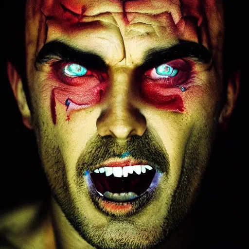 Image similar to a devil, close - up portrait photo by david lachapelle, masterpiece, trending on flickr