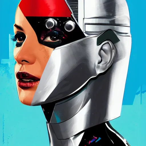 Image similar to portrait of a female android, by MARVEL comics and Sandra Chevrier, 4k