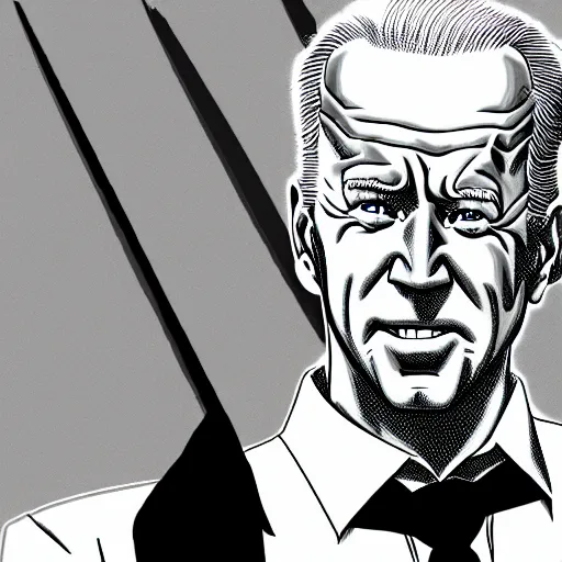 Prompt: Joe Biden in the style of JoJo's Bizarre Adventure, trending on artstation