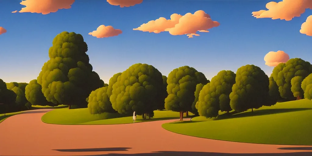 Prompt: they knew, blue sky, summer evening, kenton nelson