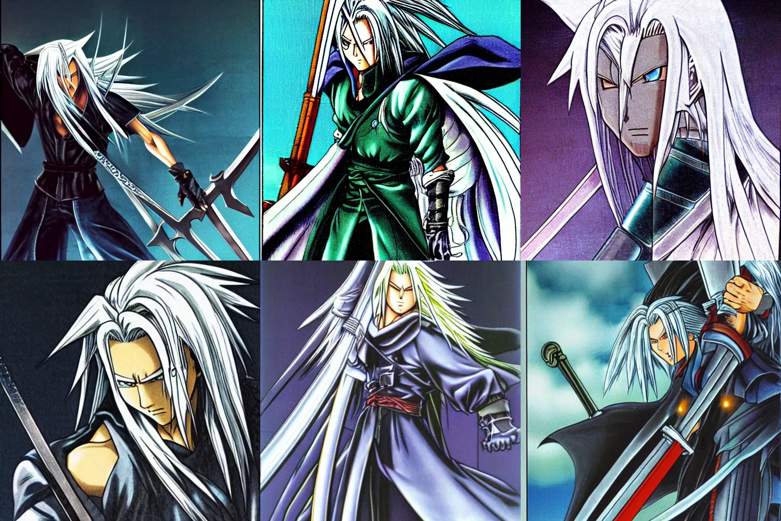 Prompt: Sephiroth by akira toriyama