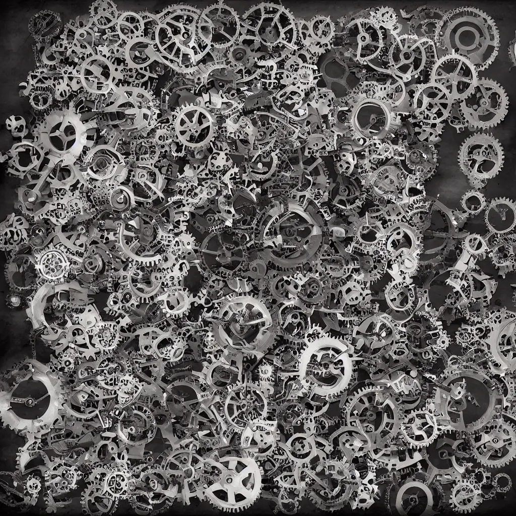 Image similar to a man made of gears