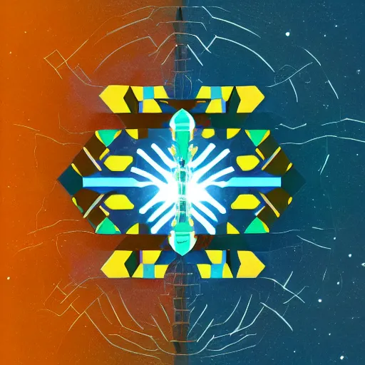 Image similar to an alien life form made of geometric shapes