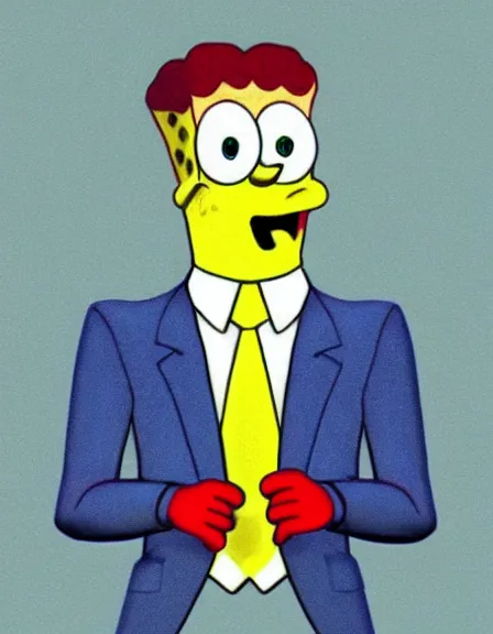 Image similar to Spongebob as The American Psycho, photorealistic