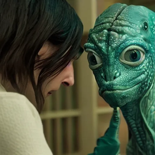 Image similar to frame from the movie pepe shape of water