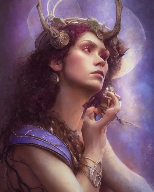 Image similar to dryad, stern like athena, a singer, portrait, studio lighting by jessica rossier and brian froud and gaston bussiere