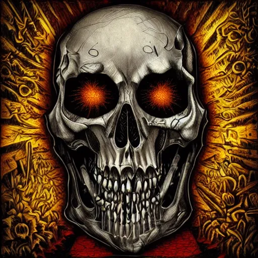 Image similar to HD intricate details fine line gothic grunge style death-metal horrorcore albumcover digital art trending on artstation