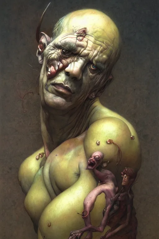 Prompt: portrait of a dumpsterin the style of wayne barlowe, gustav moreau, goward, bussiere, roberto ferri, santiago caruso, luis ricardo falero, austin osman spare