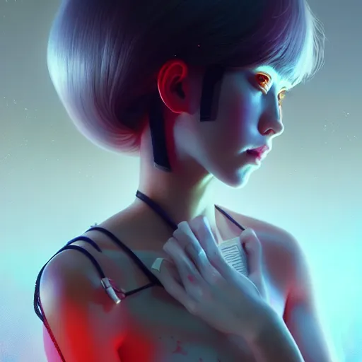 Prompt: girl covered in power cables by tom bagshaw and ilya kuvshinov, rtx rendering, octane render 1 2 8 k, maya, extreme high intricate details by wlop, digital anime art by ross tran, medium shot, close up shot, composition by sana takeda, dramatic lighting by greg rutkowski