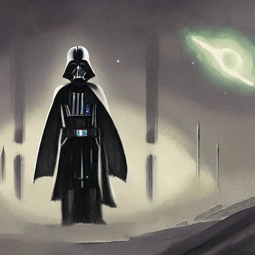 Prompt: ryan church concept art sketch star wars