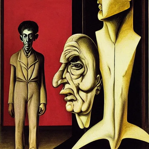 Image similar to portrait of despair by Giorgio de Chirico, highly detailed