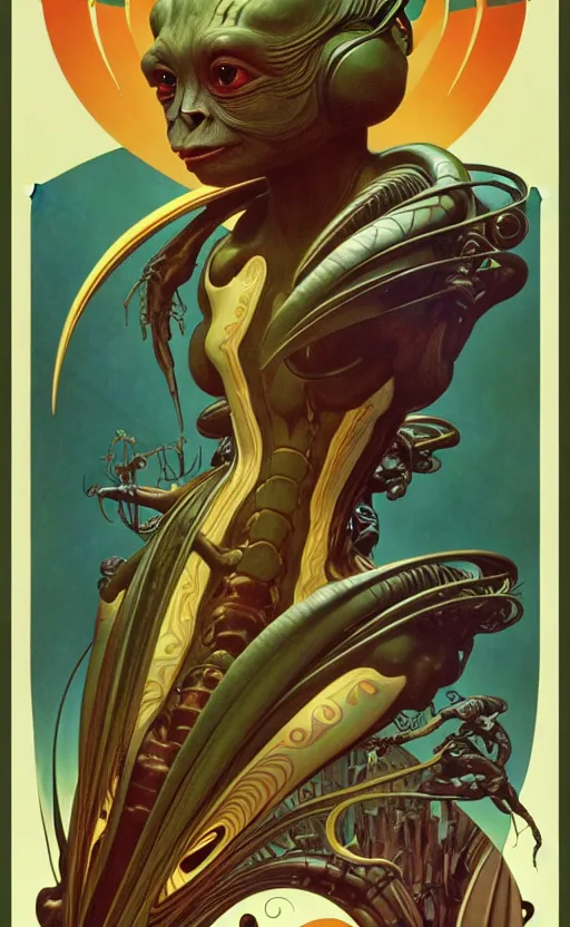 Image similar to exquisite imaginative alien creature poster art, humanoid, movie art, by lucusfilm, weta studio, alphonso mucha, james jean, frank frazetta, 8 k, denoised