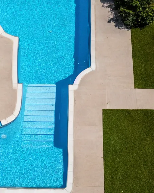 Image similar to a top down view of a pool