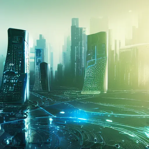 Image similar to Futuristic Cyber City Landscape, Unsplash, Shutterstock, Photorealism