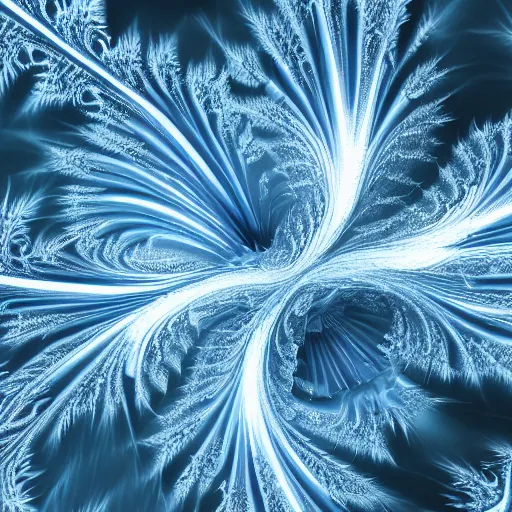 Prompt: ice crystals, fractal design, 4 k photograph