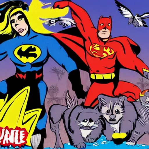 Image similar to animal superhero's fighting crime