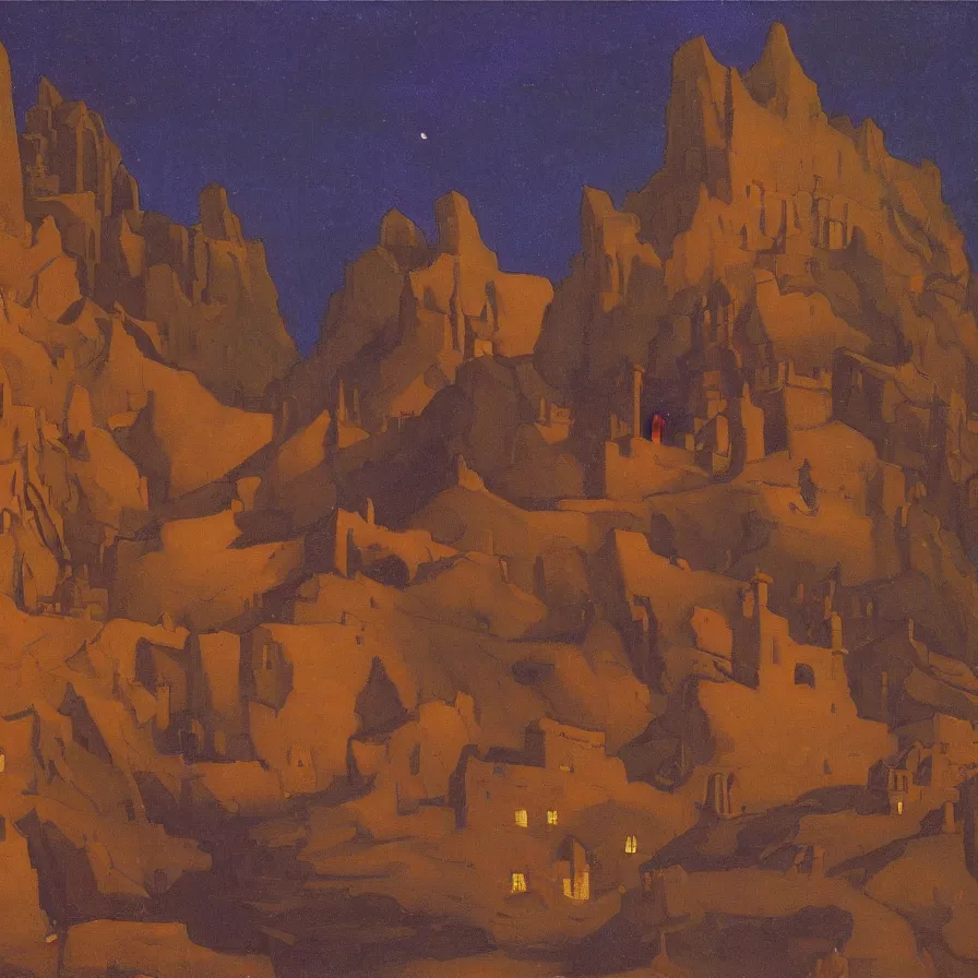 Image similar to a detailed oil painting of dungeon at night, by nicholas roerich, by frank frazetta, by hans emmenegger, by bruce pennington, by eyvind earle, moisture, grainy, highly detailed, realistic, outline, line,