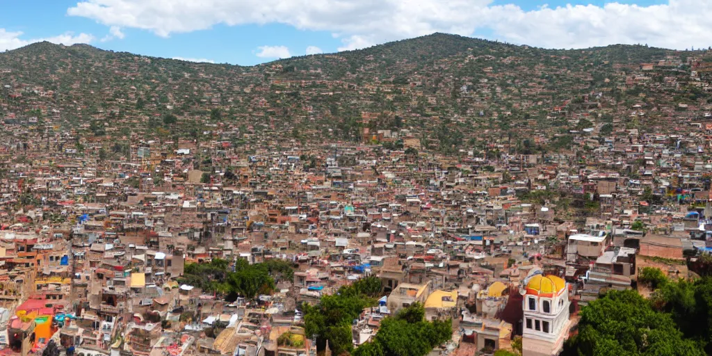 Prompt: seamless equirectangular projection of a 3 6 0 view of guanajuato