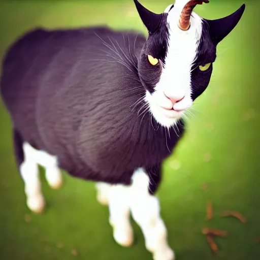 Image similar to a cat - goat - hybrid, animal photography