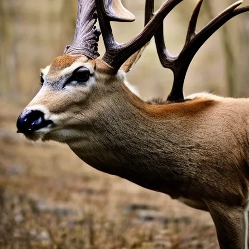 Image similar to a rocket launcher deer animal beast, huge, powerful, scary, anger, rage, canon eos c 3 0 0, ƒ 1. 8, 3 5 mm