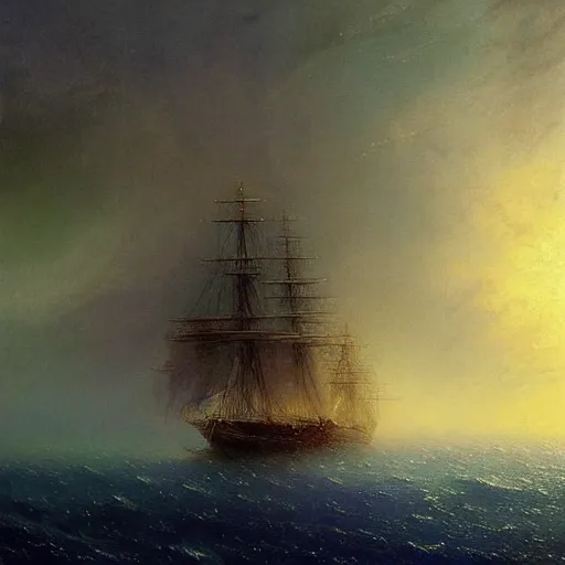 Image similar to sailing ship, cosmic nebula!!!!!!!!!!!!!, artstation, by andrea rocha, by ivan aivazovsky, by john harris, impressionism, watercolor, dramatic scenery, hdr