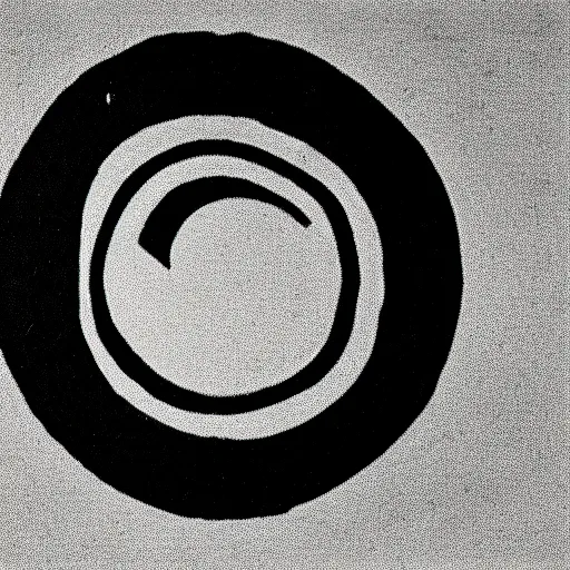 Image similar to bird with circle around it by karl gerstner, monochrome black and white, symmetrical, flat, centered, satisfying, award winning, 8 k scan