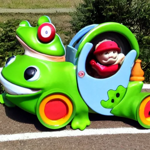 Image similar to froggy car go choo choo chugga chugga chooo chooooooo