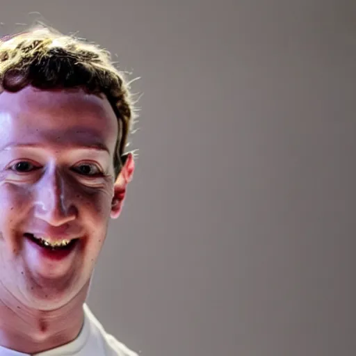 Prompt: mark zuckerberg clawing away his own skin to reveal the monster underneath, like a parasite escaping it's host