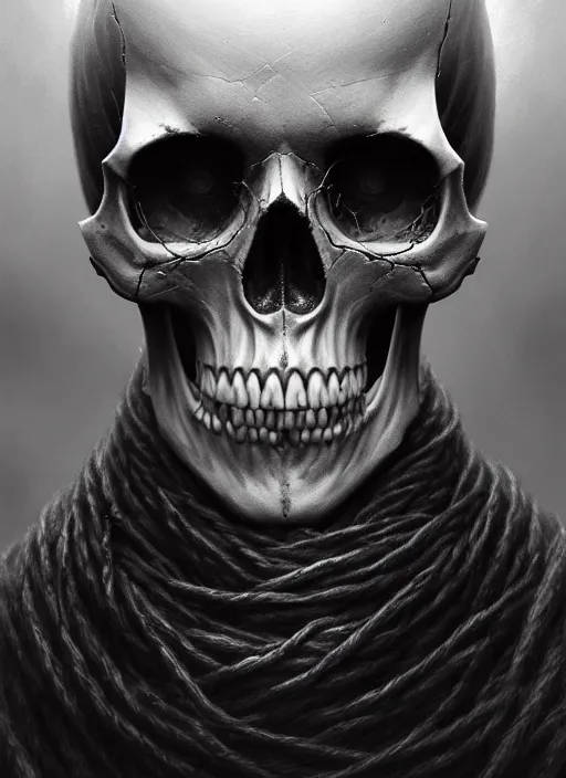 Prompt: hyper detailed ultra sharp photorealistic portrait of skull, somber gothic aesthetic, masterpiece, elite, illustration, art by melissa houpert, felix englund, greg rutkowski, organic matte painting, bleak color palette, hard edges, smooth, artstation trending 8 k