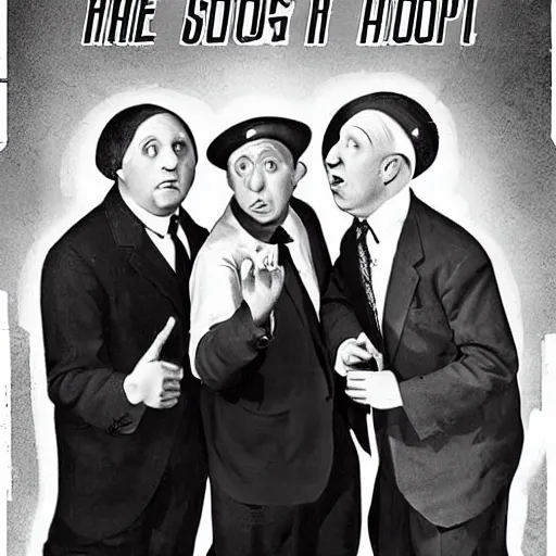Image similar to the three stooges as a hip hop group