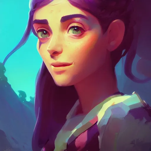 Image similar to portrait of a beautiful girl, maya ali mage, gloomhaven, dynamic lighting, gaudy colors, octane render aesthetic, matte painting concept art, official fanart behance hd artstation by jesper ejsing, by rhads and makoto shinkai and lois van baarle and ilya kuvshinov and rossdraws